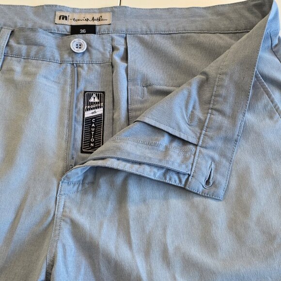 Travis Mathew Shorts Mens US 36 Heathered Blue Golf Ripstop Stretch Lightweight - Picture 9 of 14